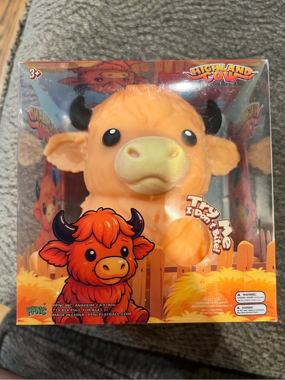 Highland Cow Squish Toy - Orange